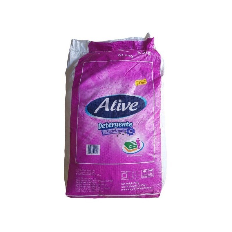 Detergente Suavizante Alive 24 bolsas de 500g