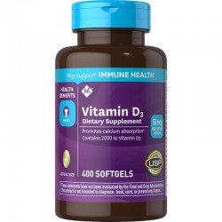 Vitamina D-3, 2000 UI, Member's Mark, 400 unidades de softgel