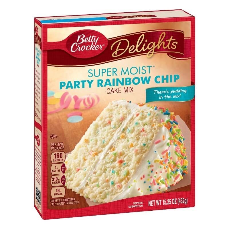 Betty Crocker - Delightss. Mezcla para torta Súper Húmeda con Chispas de Colores