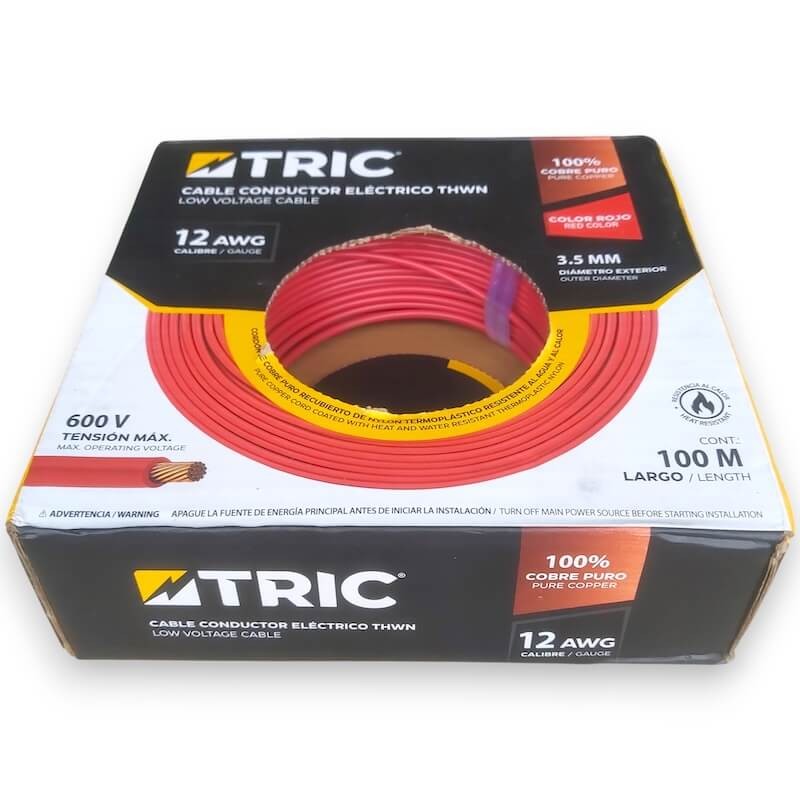Cable Corriente #12 THW TRIC Rojo