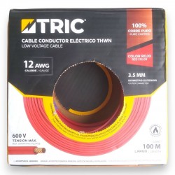 Cable Corriente #12 THW TRIC Rojo