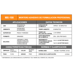 Ficha técnica MX-100