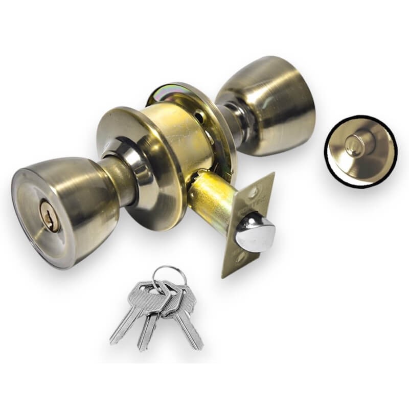 Cerradura Pomo Dormitorio Bronce Antiguo CER18 Fortek