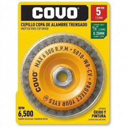 Cepillo copa 5" alambre trenzado Covo