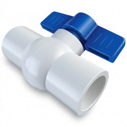 Llave de paso 1/2" soldada PVC blanca/azul Griven