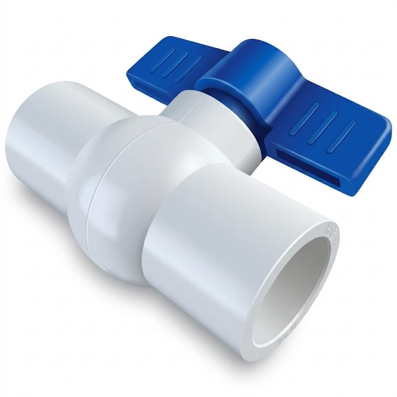 Llave de paso 1/2" soldada PVC blanca/azul Griven