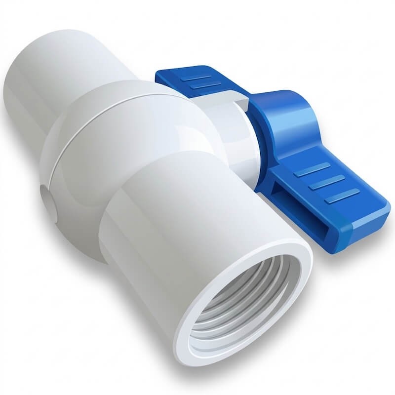Llave de paso 1/2" roscada PVC blanca/azul Griven