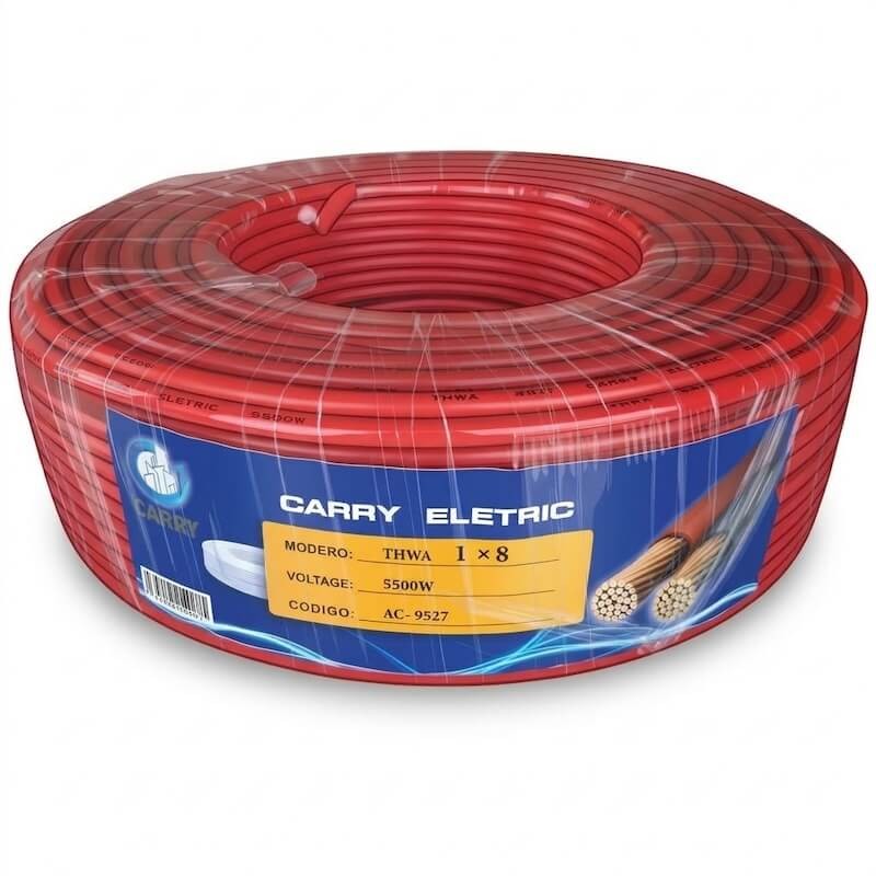 Cable 1 x #8 THW Rojo Carry Electric (100 M)