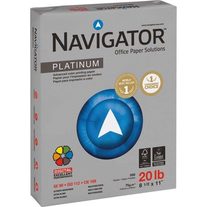 Papel Bond Carta Navigator Platinum Resma 20Lb